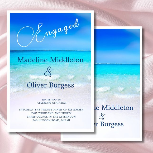 Blue Ocean Tropical Destination Engagement  Invitation (Creator Uploaded)