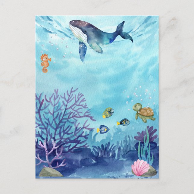 Blue Ocean under the sea  Postcard (Front)