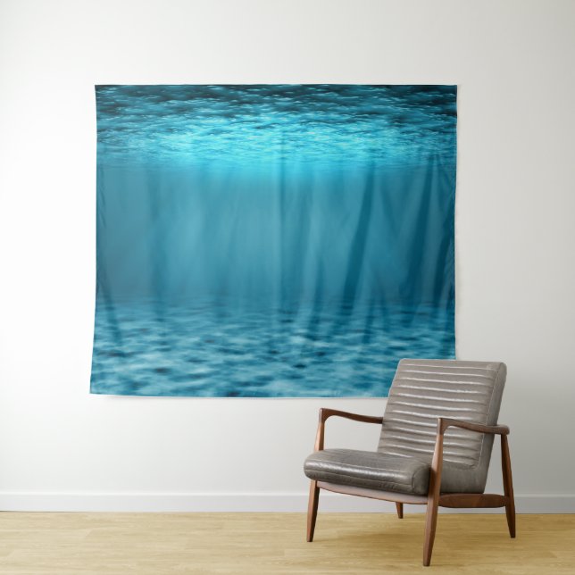 Blue Ocean Underwater Scene Tapestry (In Situ (Horizontal))