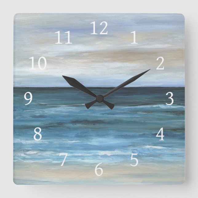 Blue Ocean Water Sea View 266 Square Wall Clock (Front)