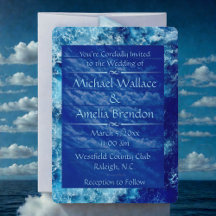 Blue Ocean Water Wedding Invitation