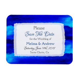 Blue Ocean Water Wedding Save the Date Magnet