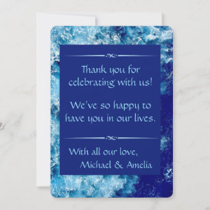 Blue Ocean Water Wedding Thank You Card