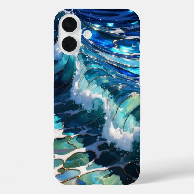 Blue Ocean Wave Aesthetic Phone Case (Back)