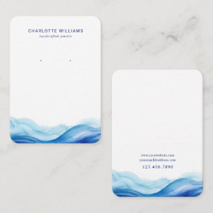 Blue Ocean Wave Jewellery Display Card