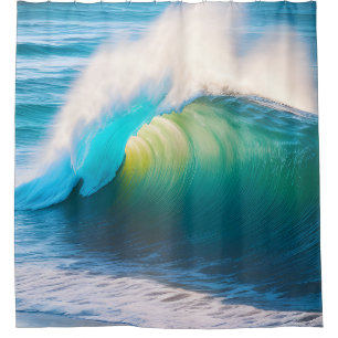 Blue Ocean Wave Shower Curtain