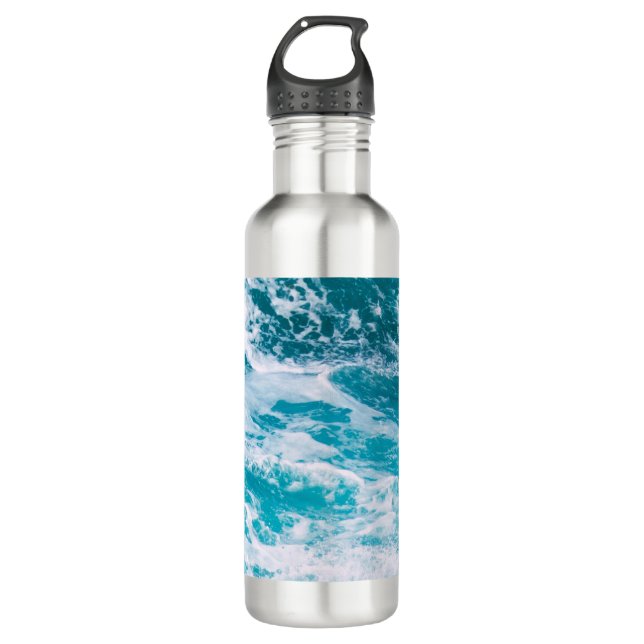 Blue Ocean Waves  710 Ml Water Bottle (Front)