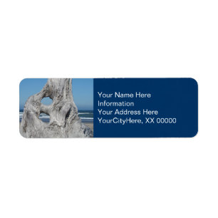 Blue Ocean Waves Address Label Dirftwood stickers