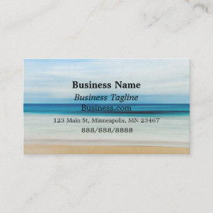 Blue Ocean Waves and Sandy Shore Simple Business Business Card