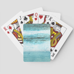 Blue Ocean Waves Beach Playing Cards