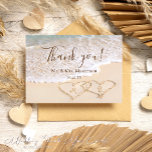 Blue Ocean Waves Beach Wedding Thank You Card<br><div class="desc">A heartfelt note sealed with a touch of tropical bliss! This Custom Ocean Waves Tropical Beach Wedding Thank You Card is your perfect post-wedding gesture, offering a captivating blend of timeless elegance and beachy charm. Designed with love by Mylini Design, this card captures the essence of a beach kiss, the...</div>