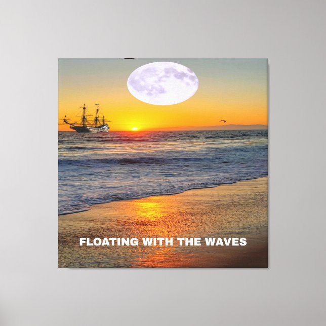 Blue ocean waves  canvas print (Front)