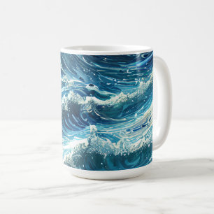 Blue Ocean Waves Coffee Mug