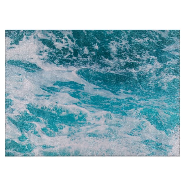Blue Ocean Waves Cutting Board (Front)