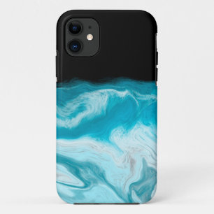  Blue Ocean Waves Fluid Art iPhone 11 Case
