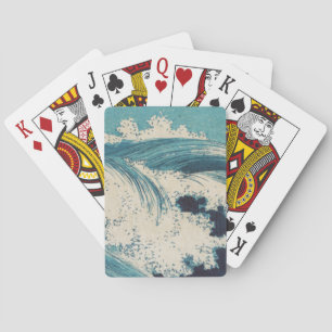 Blue Ocean Waves Japanese Woodcut Playing Cards