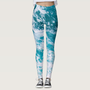 Blue Ocean Waves Leggings