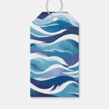 Blue Ocean Waves | Modern Simplistic Watercolor 