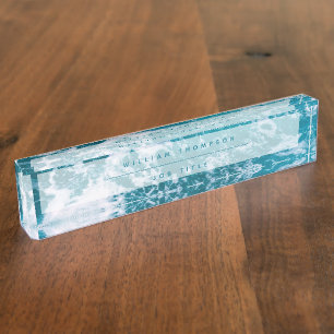 Blue Ocean Waves  Nameplate