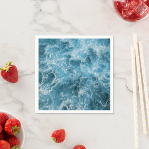 Blue Ocean Waves Napkin