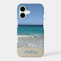 Blue Ocean waves on a Caribbean beach V2