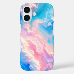 Blue Ocean Waves Pink Summer Sea Beach Turquoise iPhone 16 Case