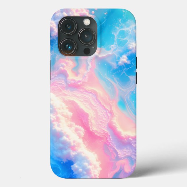 Blue Ocean Waves Pink Summer Sea Beach Turquoise  Case-Mate iPhone Case (Back)