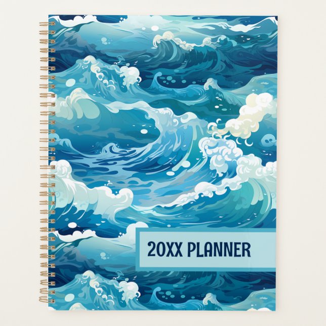 Blue Ocean Waves Planner (Front)