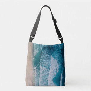 Blue Ocean Waves Sandy Beach Crossbody Bag