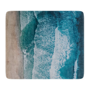 Blue Ocean Waves Sandy Beach Cutting Board