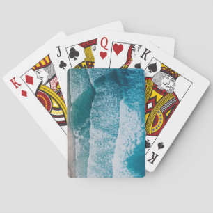 Blue Ocean Waves Sandy Beach Playing Cards