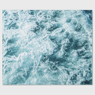 Blue Ocean Waves Texture Wrapping Paper