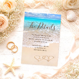Blue Ocean Waves Tropical Beach Wedding Enclosure Card