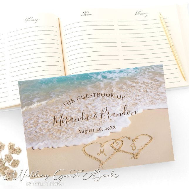 Blue Ocean Waves Tropical Beach Wedding Guest Book (Creator Uploaded)