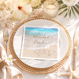 Blue Ocean Waves Tropical Beach Wedding Napkin