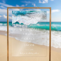 Blue Ocean Waves Tropical Beach Wedding Welcome