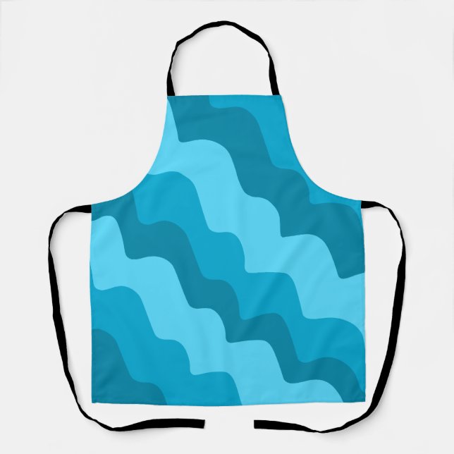 Blue ocean wavy waves gradient  apron (Front)