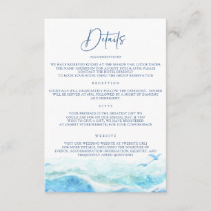 Blue Ocean Wedding Information Cards