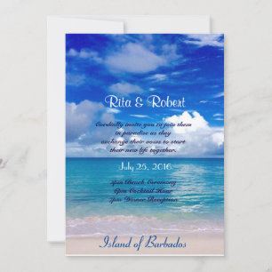 Blue Ocean Wedding Invitation Semi-Gloss