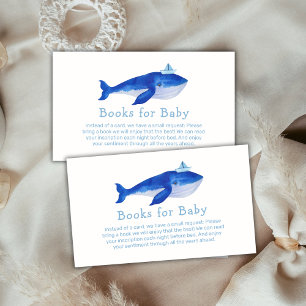 Blue Ocean Whale Books For Baby Shower Enclosure Card