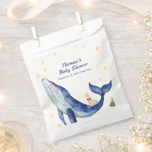 Blue Ocean Whimsical Duck Stars Whale Baby Shower Favour Bag