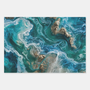 Blue Ocean Wrapping Paper Sheet
