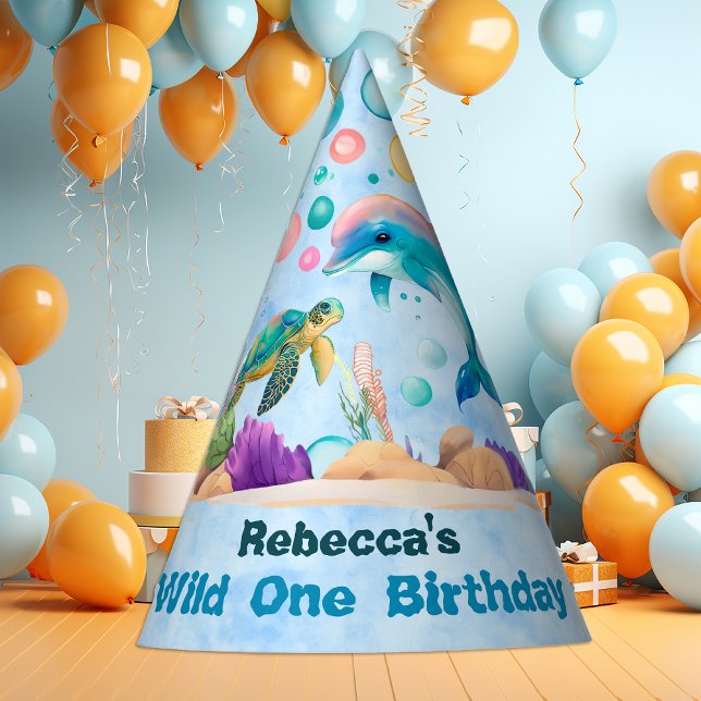 Blue Oceanic Celebration "Wild One" Party Hat (Creator Uploaded)