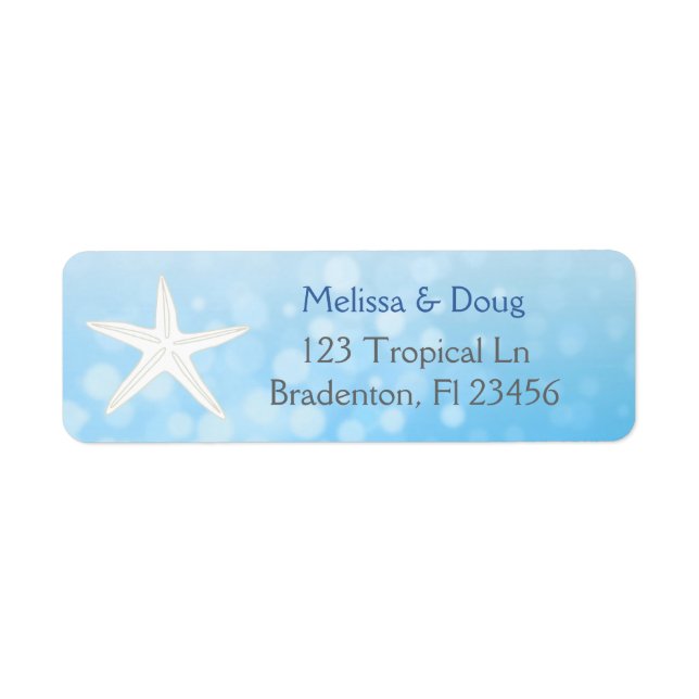 Blue Oceanic Starfish Return Address Labels (Front)