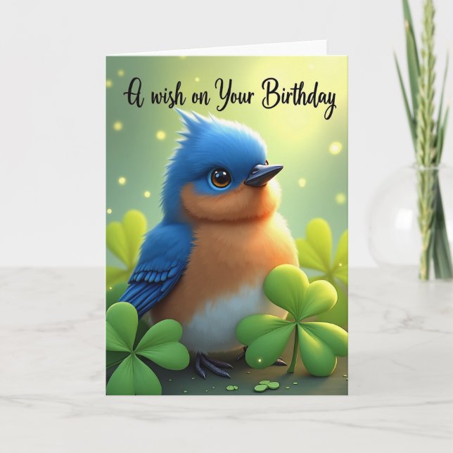Blue Ochre Birthday Card (Front)