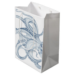 Blue Octopus Cephalopod Kraken Ink Medium Gift Bag