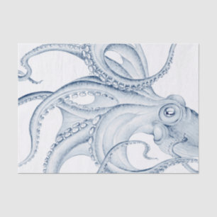 Blue Octopus Cephalopod Kraken Ink Tissue Paper