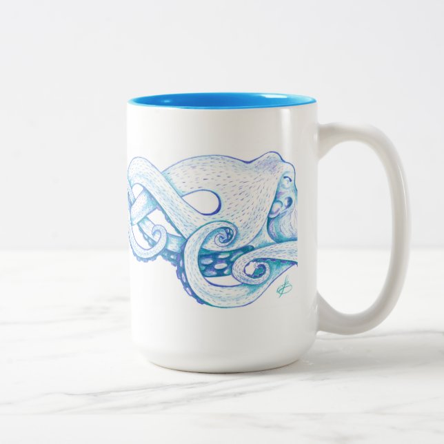 Blue Octopus Coffee Mug (Right)
