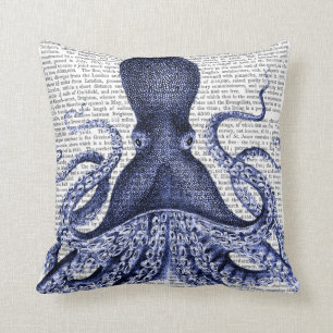Blue Octopus Cushion