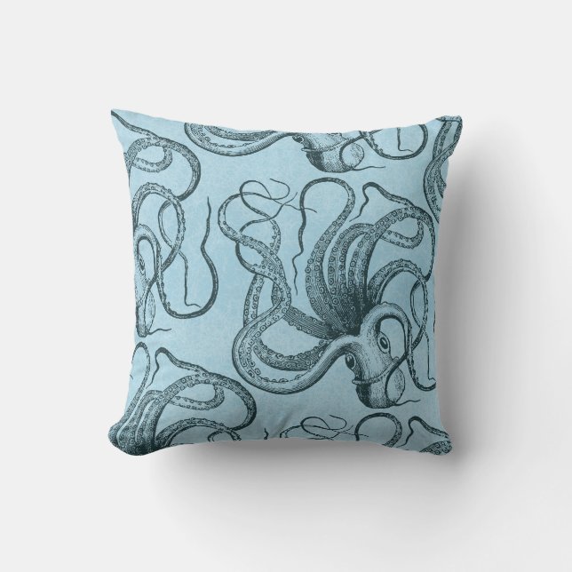 Blue Octopus Cushion (Front)
